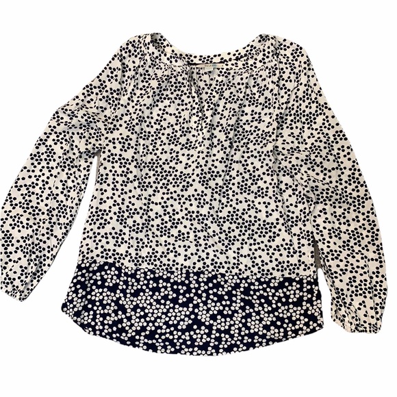 Boden Maya flower polka dot blouse navy & white - Picture 3 of 10